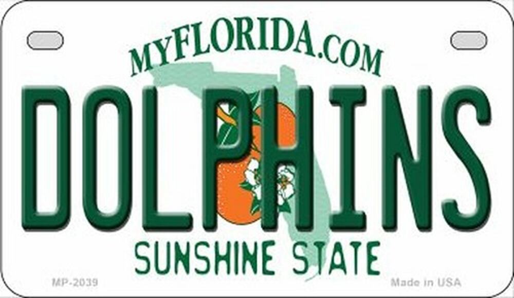 NFL Miami Dolphins License Plate Super Bowl New Florida Retro Auto Sign Metal